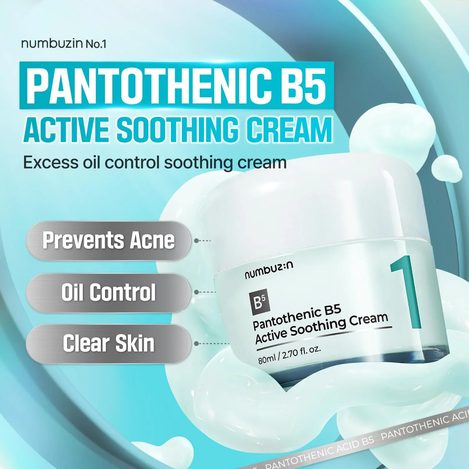 No1 Pantothenic B5 Active Soothing Cream 80ml - Image 3