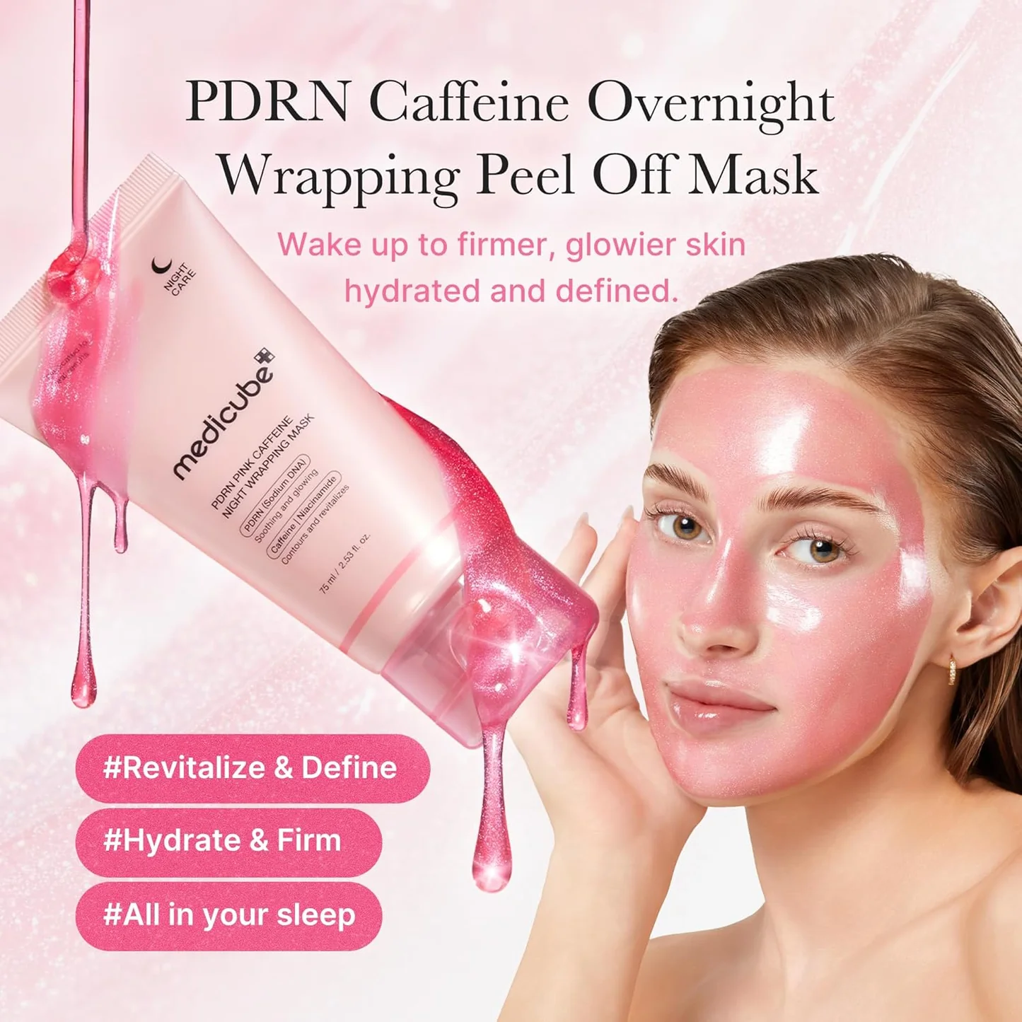 MEDICUBE PDRN Pink Caffeine Night Wrapping Mask 75ml - Image 4